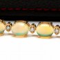 20.00Ct Natural Ethiopian Opal and Diamond 14K Solid Yellow Gold Bracelet