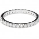 0.80 Carats Splendid Natural Diamond 14K Solid White Gold Eternity Ring
