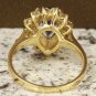 2.65 Carats NATURAL TANZANITE and DIAMOND 14K Solid Yellow Gold Ring