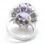 7.30 Carats NATURAL TANZANITE and DIAMOND 14K Solid White Gold Ring