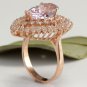 4.60 Carats Natural Morganite and Diamond 14K Solid Rose Gold Ring