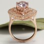 4.60 Carats Natural Morganite and Diamond 14K Solid Rose Gold Ring