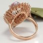4.60 Carats Natural Morganite and Diamond 14K Solid Rose Gold Ring