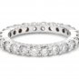 1.80 Carats Natural Diamond 14K Solid White Gold Eternity Ring