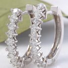 1.25 Carats VS / E-F Natural Diamond 14K Solid White Gold Huggie Earrings