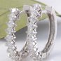 1.25 Carats VS / E-F Natural Diamond 14K Solid White Gold Huggie Earrings