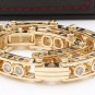 HEAVY Estate 3.35Ct Natural VS Diamond 14K Solid Yellow Gold Men's Bracelet