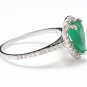 2.20Ct Natural Emerald & Diamond 14K Solid White Gold Ring
