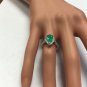 2.20Ct Natural Emerald & Diamond 14K Solid White Gold Ring