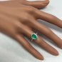 2.20Ct Natural Emerald & Diamond 14K Solid White Gold Ring