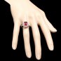 4.10 Carats Natural Red Ruby and Diamond 14K Solid White Gold Ring