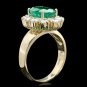 4.60Ct Natural Emerald & Diamond 14K Solid Yellow Gold Ring