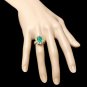 4.60Ct Natural Emerald & Diamond 14K Solid Yellow Gold Ring