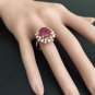 7.90 Carats Red Ruby and Natural Diamond 14K Solid Rose Gold Ring