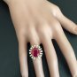 7.90 Carats Red Ruby and Natural Diamond 14K Solid Rose Gold Ring