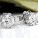 .50Ct Natural VS2-SI1 Diamond 14k Solid White Gold Stud Earrings