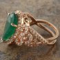 7.00Ct Natural Emerald & Diamond 14K Solid Rose Gold Ring