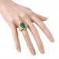 7.00Ct Natural Emerald & Diamond 14K Solid Rose Gold Ring