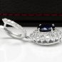 9.47Ct Natural Sapphire and Diamond 14K Solid White Gold Earrings