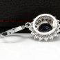 9.47Ct Natural Sapphire and Diamond 14K Solid White Gold Earrings