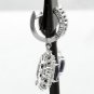9.47Ct Natural Sapphire and Diamond 14K Solid White Gold Earrings