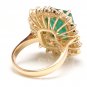 8.60Ct Natural Emerald & Diamond 14K Solid Yellow Gold Ring