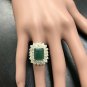 8.60Ct Natural Emerald & Diamond 14K Solid Yellow Gold Ring