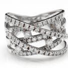 1.00 Carats Natural Diamond 14K Solid White Gold Band Ring