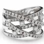 1.00 Carats Natural Diamond 14K Solid White Gold Band Ring