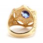 5.35Ct Natural Tanzanite and Diamond 14K Solid Yellow Gold Men's Ring