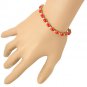 11.50Ct Natural Coral and Diamond 14K Solid Yellow Gold Bracelet
