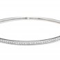 0.75 Carat Natural Diamond 14K Solid White Gold Bangle Bracelet