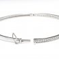 0.75 Carat Natural Diamond 14K Solid White Gold Bangle Bracelet