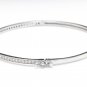 0.75 Carat Natural Diamond 14K Solid White Gold Bangle Bracelet