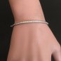 0.75 Carat Natural Diamond 14K Solid White Gold Bangle Bracelet