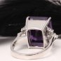8.35 Carats Natural Amethyst and Diamond 14K Solid White Gold Ring