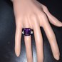 8.35 Carats Natural Amethyst and Diamond 14K Solid White Gold Ring