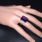 8.35 Carats Natural Amethyst and Diamond 14K Solid White Gold Ring