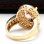6.91Carats Natural Morganite and Diamond 14K Solid Yellow Gold Ring