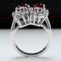 2.80 Carats NATURAL RUBY and DIAMOND 14K Solid White Gold Ring