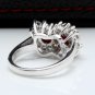 2.80 Carats NATURAL RUBY and DIAMOND 14K Solid White Gold Ring