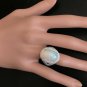 9.00Ct Natural Ethiopian Opal and Diamond 14K Solid White Gold Ring