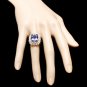 9.40 Carats NATURAL TANZANITE and DIAMOND 14K Solid Yellow Gold Ring
