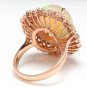 8.50Ct Natural Ethiopian Opal and Diamond 14K Solid Rose Gold Ring