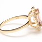 3.30 Carats Natural Morganite and Diamond 14K Solid Yellow Gold Ring