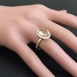 3.30 Carats Natural Morganite and Diamond 14K Solid Yellow Gold Ring