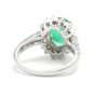 4.00Ct Natural Emerald & Diamond 14K Solid White Gold Ring