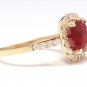 4.60 Carats Red Ruby and Natural Diamond 14K Solid Yellow Gold Ring