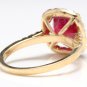 4.60 Carats Red Ruby and Natural Diamond 14K Solid Yellow Gold Ring