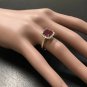 4.60 Carats Red Ruby and Natural Diamond 14K Solid Yellow Gold Ring